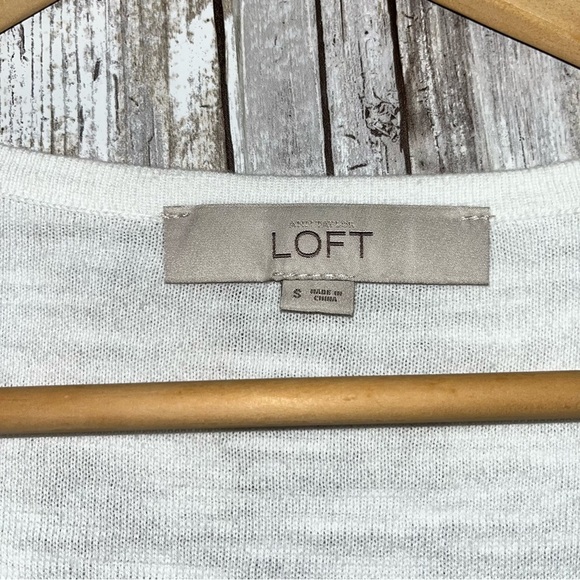Loft White Split Neck Blouse - Picture 5 of 5